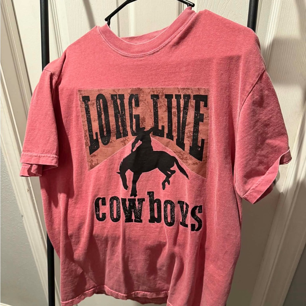 Long Live Cowboys Graphic Kids T‑Shirt - Pink